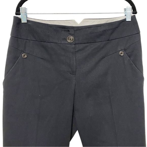 ANTHROPOLOGIE LEIFSDOTTIR Black Cotton Blend Straight Leg Pants 8 - Picture 2 of 10